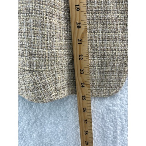 Talbots Womens Tweed Suit Jacket Blazer Gray Beige Pocket Long Sleeve Button 10 - Picture 7 of 9